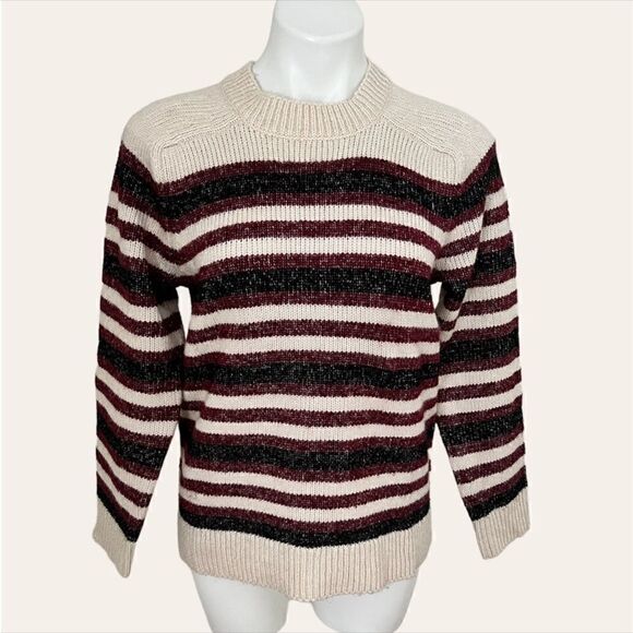 BANANA REPUBLIC STRIPED WOMEN SWEATER - Picture 1 of 9